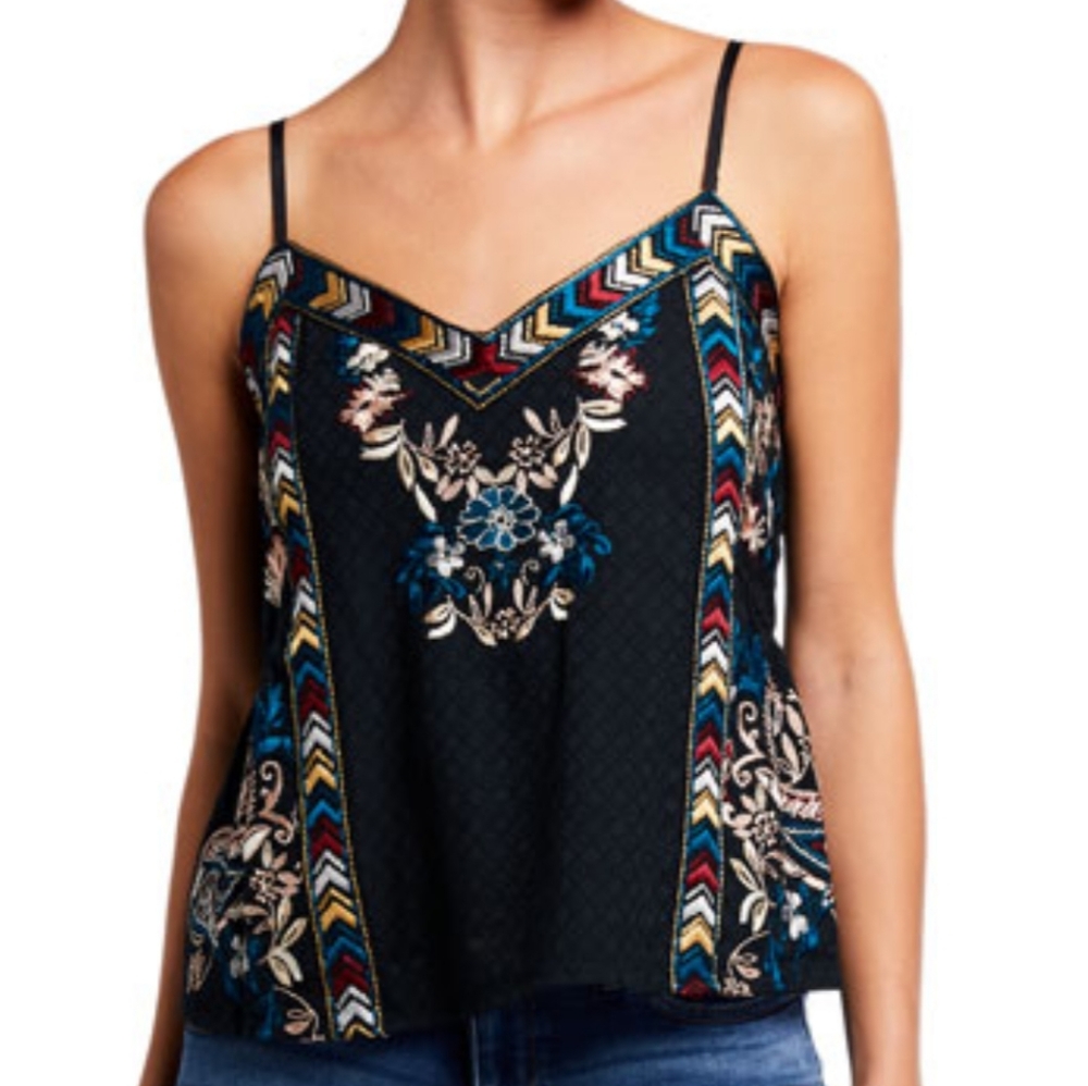 🍒NWT🍒 ANTHROPOLOGIE LOVE SAM EMBROIDERED TANK - Picture 2 of 6